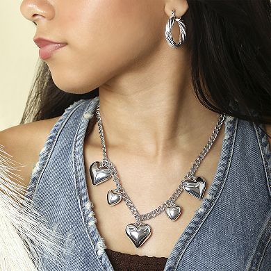 JS Jessica Simpson Chunky Twisted Hoop Earrings