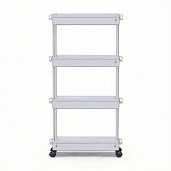 Slim Rolling Cart 4 tier Narrow Storage Tower