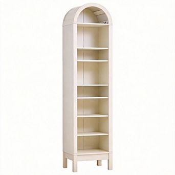 Arched Bookshelf 8 tier Open Storage Adjustable Wood Display