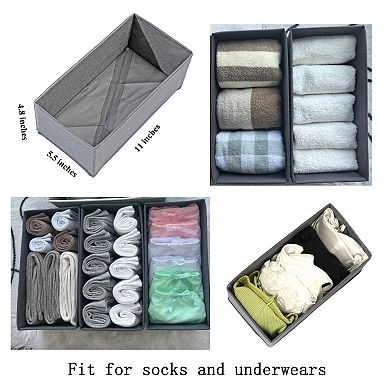 Sock Drawer Organizer Collapsible Fabric Storage Bins Underwear Divider