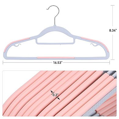 30pcs Space-Saving Non-Slip Slim Hangers 360° Swivel Hook for Shirts Pants Suits