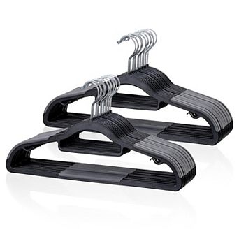 30 pc Space-Saving Non-Slip Slim Hangers 360° Swivel Hook for Shirts Pants Suits