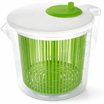 Mini Salad Spinner & Dryer with Measuring Cup, Colander, Fruit & Veg Washer, Single Serve