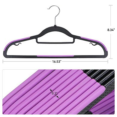 50pcs Space-saving Slim Plastic Hangers 360° Swivel Hook Shirt Pant Suit