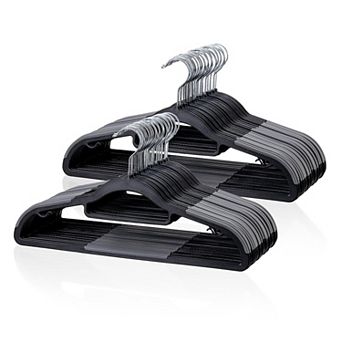 50 pc Space-saving Slim Plastic Hangers 360° Swivel Hook Shirt Pant Suit