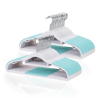 50 pc Space-saving Slim Plastic Hangers 360° Swivel Hook Shirt Pant Suit