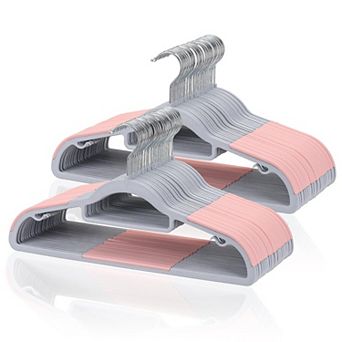 50 pc Space-saving Slim Plastic Hangers 360° Swivel Hook Shirt Pant Suit