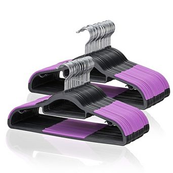 50 pc Space-saving Slim Plastic Hangers 360° Swivel Hook Shirt Pant Suit