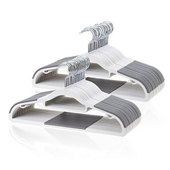 50 pc Space-saving Slim Plastic Hangers 360° Swivel Hook Shirt Pant Suit