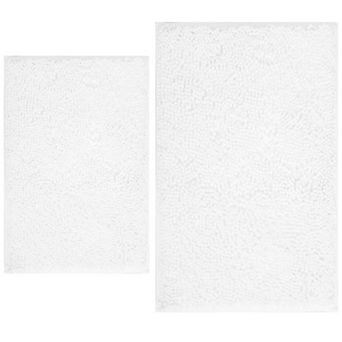 2 pc chenille bathroom rug set, non-slip, machine washable
