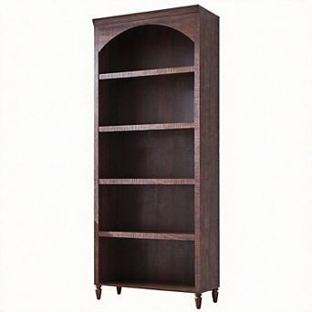 Arched Farmhouse Bookcase Adjustable Shelves Storage Display