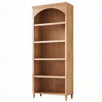 Arched Farmhouse Bookcase Adjustable Shelves Storage Display