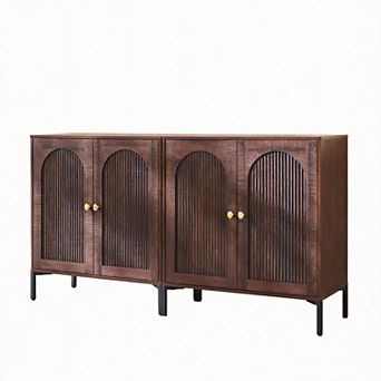 Fluted Arched Buffet with Adjustable Shelves