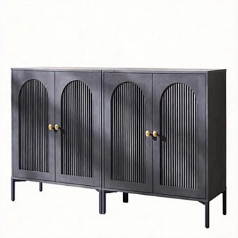 Fluted Arched Buffet with Adjustable Shelves