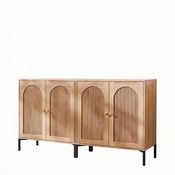 Fluted Arched Buffet with Adjustable Shelves