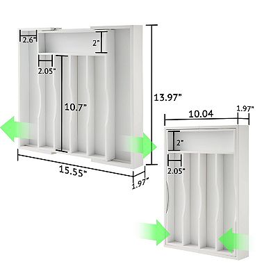 Expandable Bamboo Drawer Organizer Adjustable Cutlery Tray