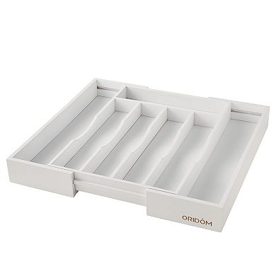 Expandable Bamboo Drawer Organizer Adjustable Cutlery Tray