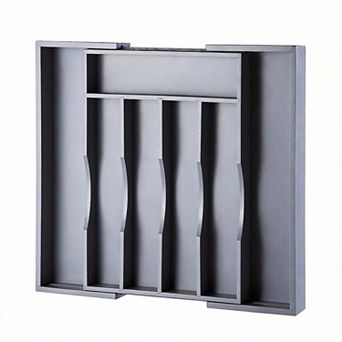 Expandable Bamboo Drawer Organizer Adjustable Cutlery Tray