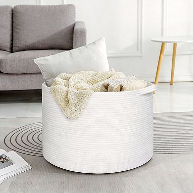 Cotton Rope Basket 22x14" XL Toy Blanket Storage
