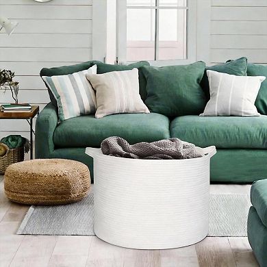 Cotton Rope Basket 22x14" XL Toy Blanket Storage