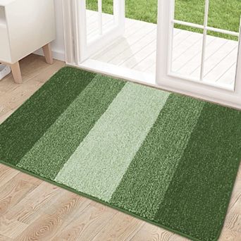 Green Non-Slip Low-Profile Entryway Rug