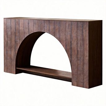 Arched Console Table 2 tier Entryway Sofa Behind Couch