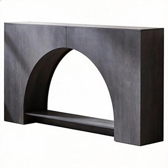Arched Console Table 2 tier Entryway Sofa Behind Couch