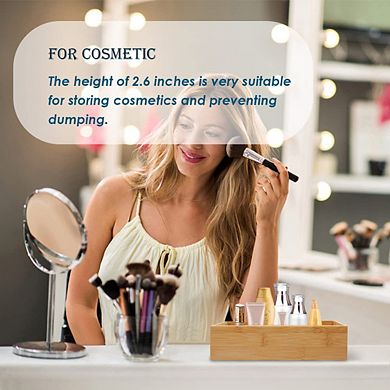 Bamboo Drawer Organizer Kitchen Utensil Desk Tray