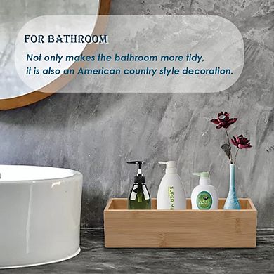 Bamboo Drawer Organizer Kitchen Utensil Desk Tray