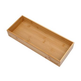Bamboo Drawer Organizer Kitchen Utensil Desk Tray