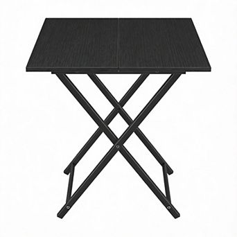 Folding TV Tray Rustic Wood Portable Snack Side Table