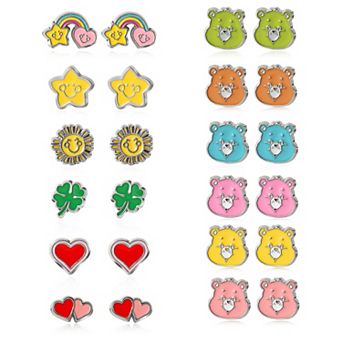 Care Bears Stud Earrings Set of 12, Official License