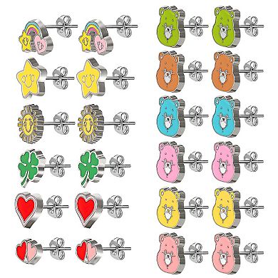 Care Bears Stud Earrings Set of 12, Official License