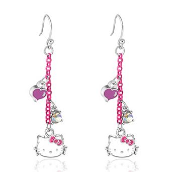 Sanrio Hello Kitty Pink Dangle Earrings, Officially Licensed