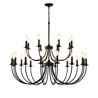 Industrial Candle Pendant Lighting Fixture Farmhouse Chandeliers for Living Room Foyer