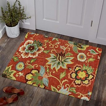 Floral Stain Resistant Entryway Rug