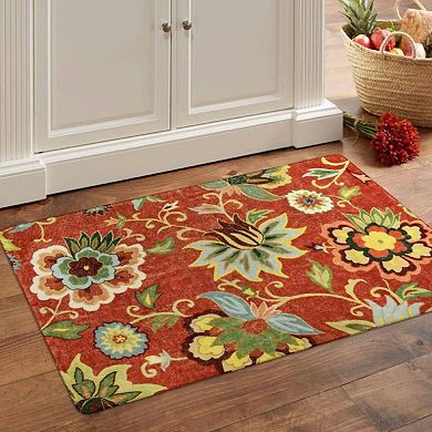 Floral Stain Resistant Entryway Rug