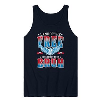 Men's Land Of The Free Home Of The Bruh Graphic Tank Top
