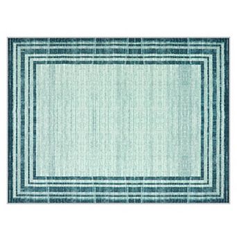 Teal Stain Resistant Entryway Rug
