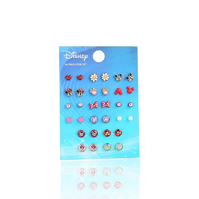 Disney Mickey, Minnie Mouse & Friends Stud Earrings Pack 16 Pairs - Officially Disney Licensed