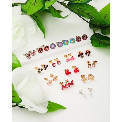 Disney Mickey, Minnie Mouse & Friends Stud Earrings Pack 16 Pairs - Officially Disney Licensed