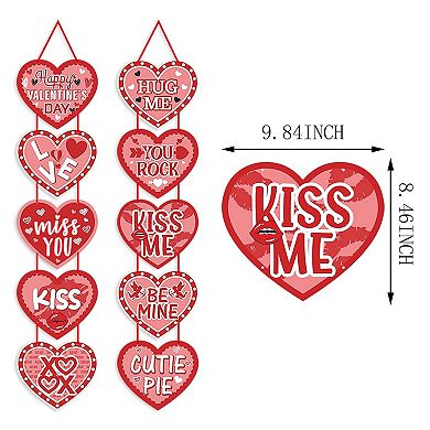 2-Pc Red Valentine's Day Door Hanger Decor - Love & Romance Banners for Weddings, Parties