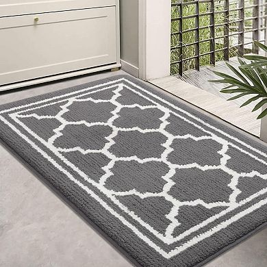 Gray Absorbent Non-Slip Entryway Rug