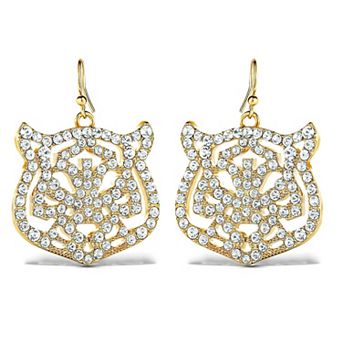 JS Jessica Simpson Crystal Tiger Drop Earrings