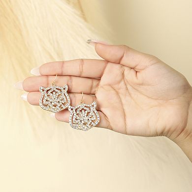 JS Jessica Simpson Crystal Tiger Drop Earrings