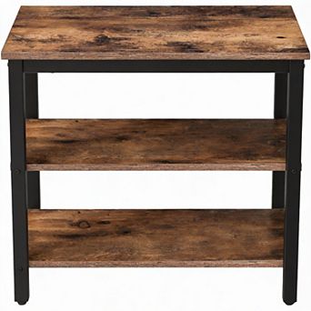 Rustic 3 tier End Table Small Nightstand 11lb 16" Industrial