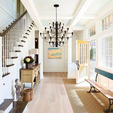 Modern Black Chandelier Farmhouse Candle Light Fixture Rustic Pendant Lighting