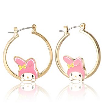 Sanrio My Melody Flash Gold Plated Hoop Earrings, Officially Licensed