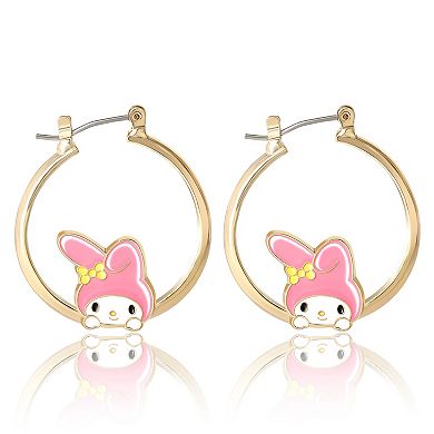 Sanrio My Melody Flash Gold Plated Hoop Earrings, Officially Licensed