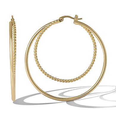 JS Jessica Simpson Double Hoop Earrings - Gold-Tone Hoop Earrings